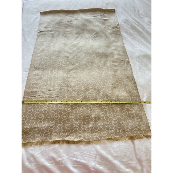 Michael Kors Women Scarf  MK Logo Gold/Cream Reversible 24”W X 72” L - Picture 9 of 11